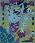 A festival promotion poster with symbols OMTR, likely for omatsuri (Japanese: お祭り "festival")