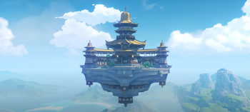 Hovering over Liyue Harbor sits the airborne palace &mdash; the Jade Chamber, which also acts as a personal spot for repose for Ningguang of the Liyue Qixing.