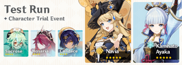 Test Run - Character Trial Event Navia Ayaka Sucrose Rosaria Candace