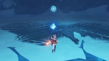 3ヒットルールにより、1発目、4発目、7発目にメルト反応（それぞれ297、1180、1485のダメージ）を発生させる。