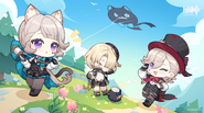 Golden Week 2024 - Lynette, Freminet, and Lyney Resmî Japonca Genshin Impact Twitterı