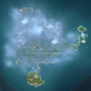 Tsurumi Island covered in fog (note the disabled Teleport Waypoints)