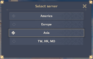 Login Menu Server Select