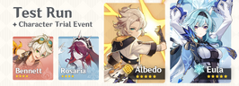 Test Run - Character Trial Event Albedo Eula Bennett Rosaria