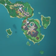 North-east of the pond inside the entrance of Tenshukaku, Narukami Island