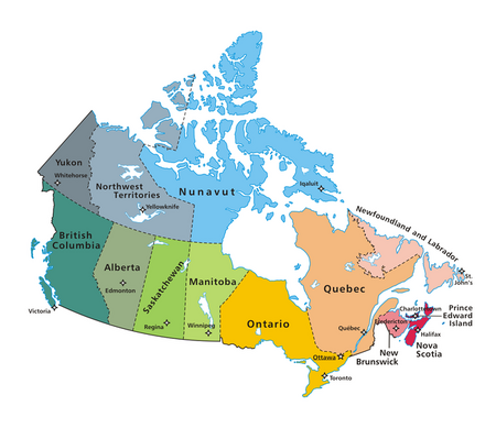 Political map of Canada