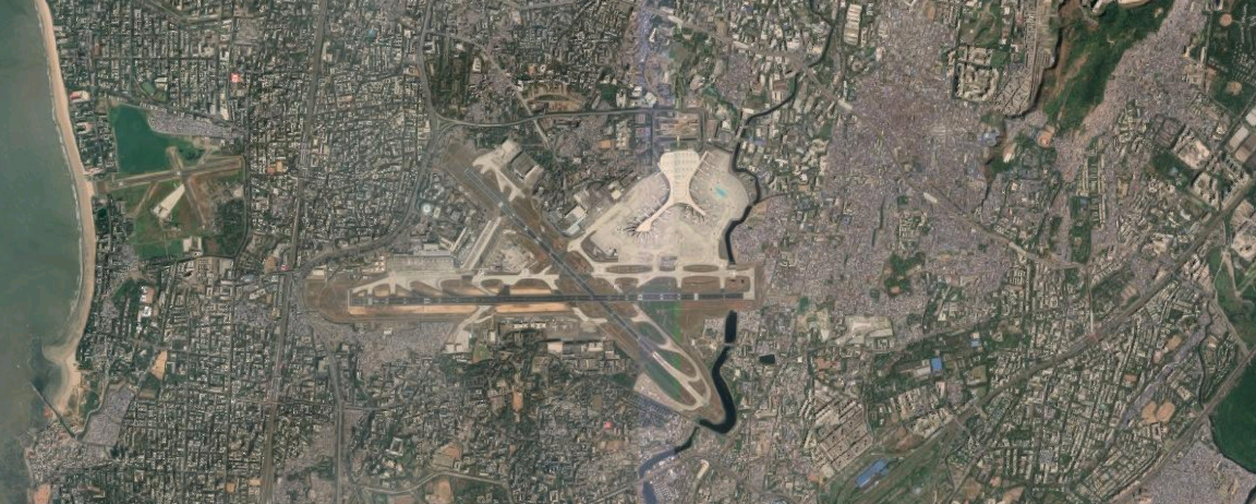 chhatrapati shivaji international airport aerial view