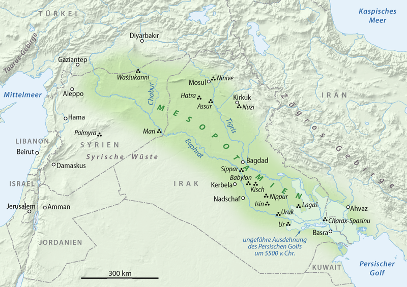 mesopotamia map with cities