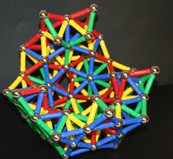 Dodecahedron composed of 5 wobbly cubes, Geomag Wiki