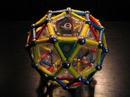 View on one of the 4 groups of 3 pentagons around a single triangle