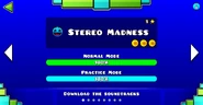 Stereo Madness dans le menu.