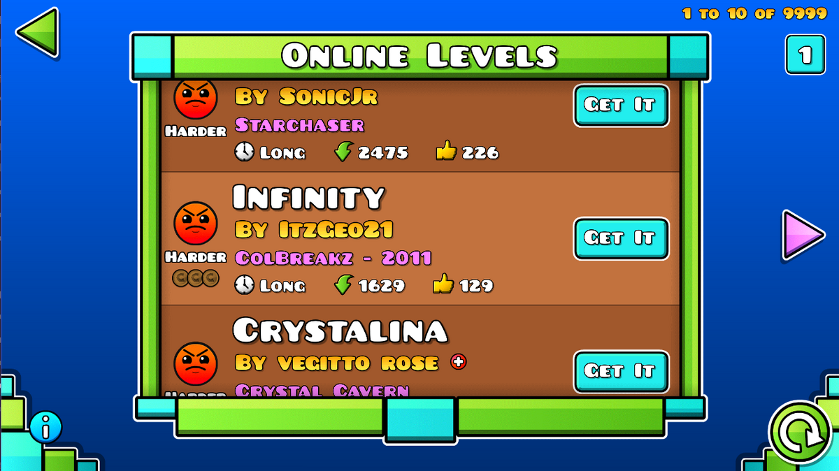 Recent Tab Geometry Dash. GD Level.