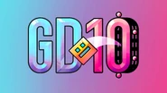 Logo for the Geometry Dash 10-Year Anniversary.
