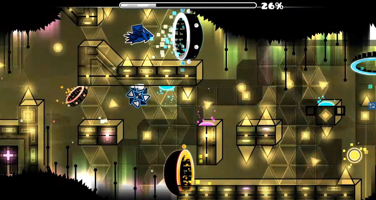 Обои geometry dash. Игра геометрия Даш. Gold Temple Geometry Dash. Корпус PC Geometry Dash. Geometry Dash порталы