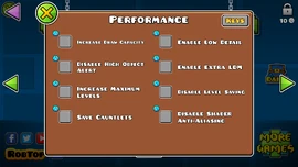 SettingsOptionsPerformance