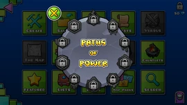 The Paths of Power page, showing different types of paths for rewards.