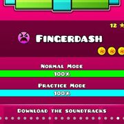 Tela de seleção de nível com fingerdash