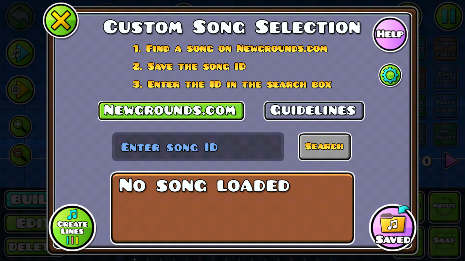 Song selection menu