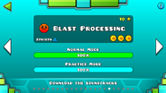 Blast Processing en el menú de niveles.