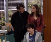 With George and Angie's insistence, Adam is brought into the office of Mr. Tommy Durango, the school conflict resolution counselor, to admit that Piper started the fight on the school grounds with Carmen which got her suspension from school rescinded.