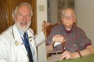 McCoubrey (aged 110) with Dr. Stephen Coles.