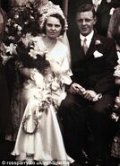 Ralph and Phyllis on their wedding day at Crookes Church in 1933