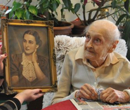 Veronika Zsilinszki in her youth and at age 110.