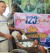 Francisca Susano 123.jpg (83 KB) Susano on her claimed 123rd birthday in 2020.