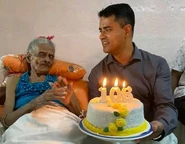 On her 106th birthday in 2021.