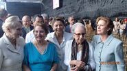 Camacho Quiros (aged 103) with the former first lady Karen Olsen Beck, the former first lady Estrella Zeledon Lizano, the president Laura Chinchilla and the former first lady Josette Altmann Borbon on 8 May 2014.