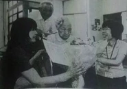 Yamazaki on her 108th birthday in July 2013 (article from Minamiminowa newspaper)