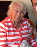 Dobin on her 110th birthday in 2021