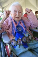 AFerris110a.jpg (413 KB) Aged 110 posing with her 2010 Orange County Senior Games medals