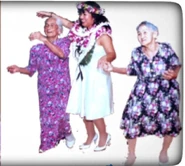 Apolonia Malate (left) doing a bit of a dance at age 110