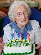 Besse Cooper on her 116th birthday in 2012.