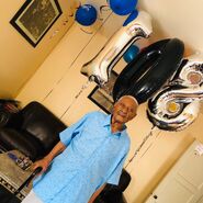 Randall on his 106th birthday in 2019 (claimed 108th)