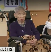 Shinobu Hayashi in September 2021, aged 112.