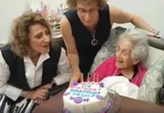 Cecile Klein on her 112th birthday in 2019.