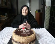 Kata Cavic on her 106th birthday in 2007