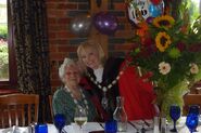 Caterham on her 106th birthday in 2015 with the Mayor of Surrey Heath, Councillor Joanne Potter