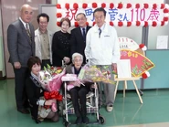 Machida on her 110th birthday.