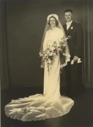 Fawcett (aged 27) with her husband Herbert on their wedding day in 1940