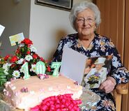 Snelling celebrating her 107th birthday in 2012