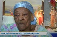 Adelina da Costa on her claimed 112th birthday in March 2022.