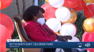 Mattie Mobley on her 107th birthday in 2021.