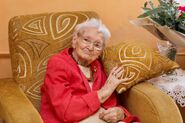 Juniewicz on her 116th birthday in 2022.