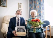 Kurner on her 111th birthday in 2022