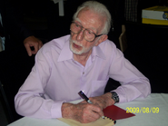 Floyd (age 94) singing his autograph in a notebook on August 9, 2009.