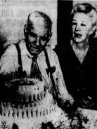 Riddle (left, age 107) on his 107th birthday on April 2, 1953 with his daughter on the right.