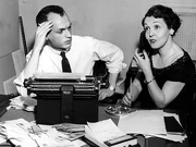 Helen Reichert with her producer in 1951.